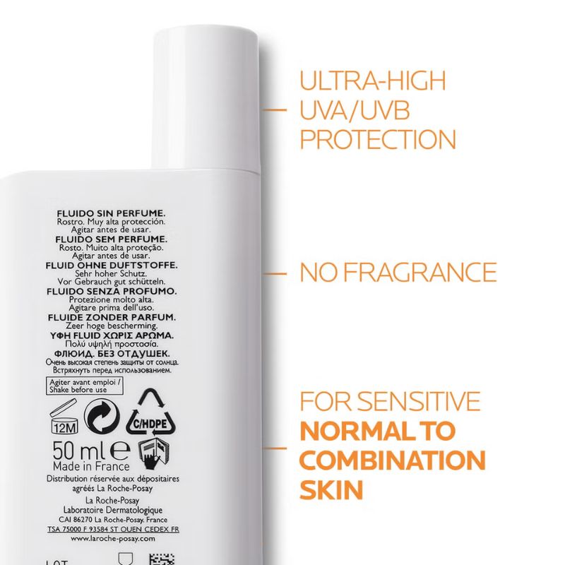 Roche-Posay Anthelios UVMune 400 Invisible Fluid Non-Perfumed Suncream SPF50+ 50ml