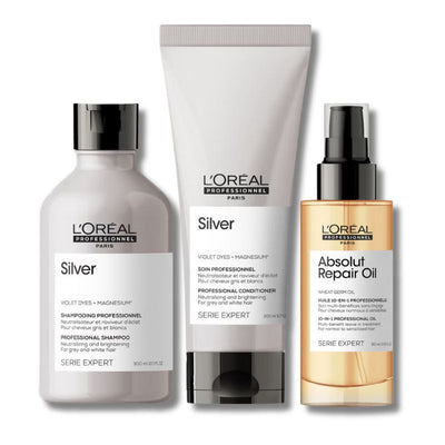 L'Oréal Professionnel Silver Shampoo, Conditioner and Oil Trio