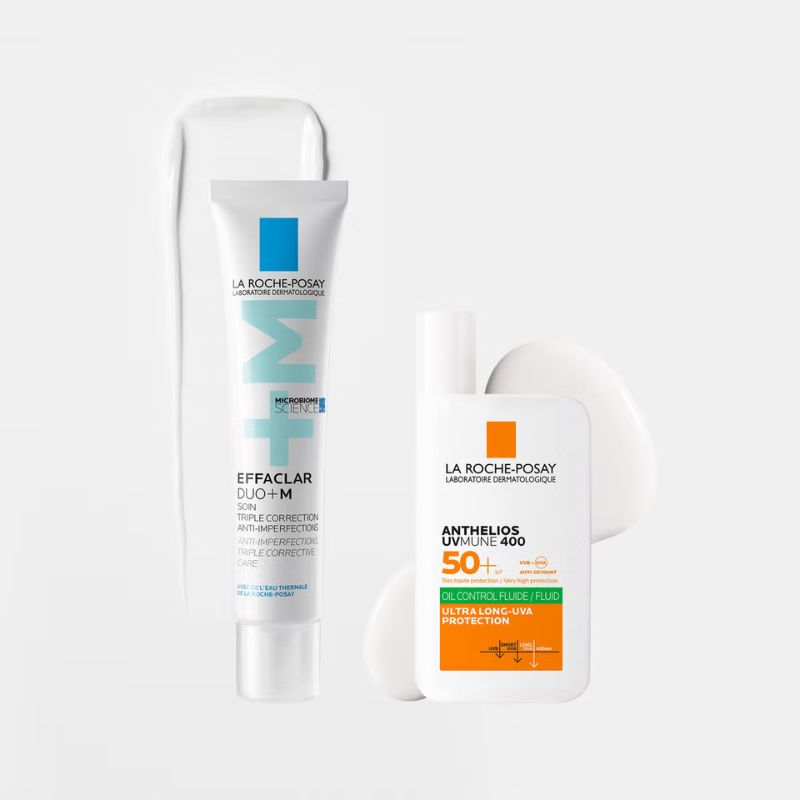 La Roche-Posay Breakout-Fighting Daily Defense Set: Effaclar Duo+M Corrective Care and SPF50+