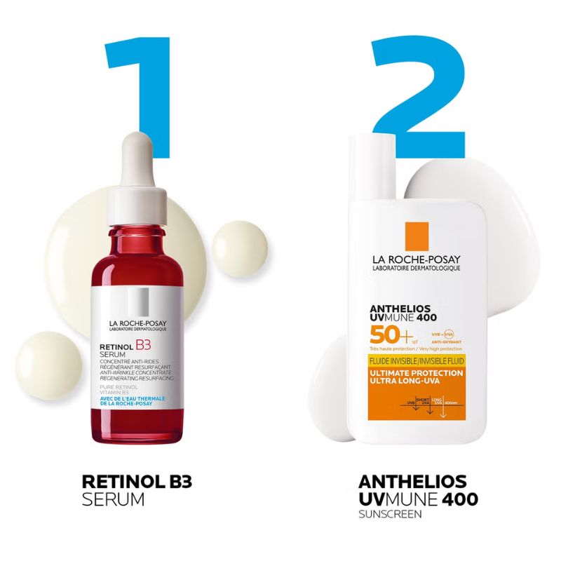 La Roche-Posay Anti-Wrinkle Correct + Protect Duo Set: Retinol Serum and SPF50+