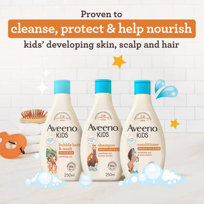 Aveeno Kids Bubble Bath and Wash with Soothing Oat Extract 250ml