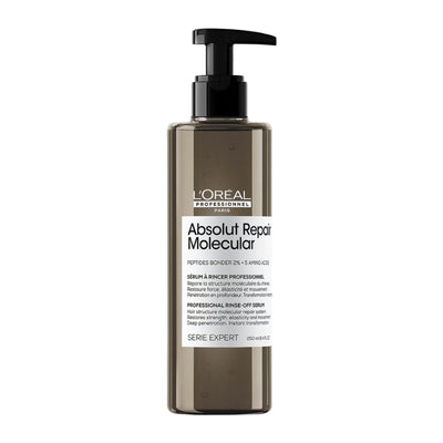 L'Oréal Professionnel Absolut Repair Molecular Shampoo 300ml & Rinse Off Serum 250ml Set for Damaged Hair