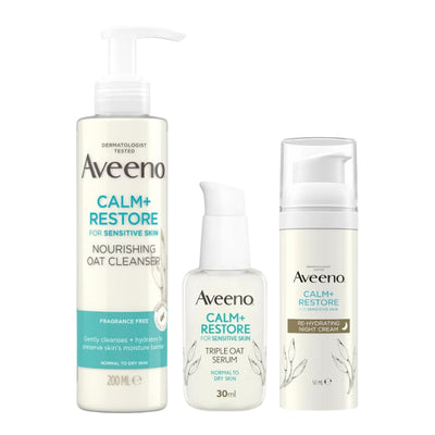 Aveeno Face Calm and Restore Night Nourish Routine