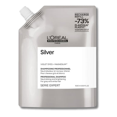 L'Oréal Professionnel Silver Shampoo Refill Pack 500ml for Grey and Silver Coloured Hair