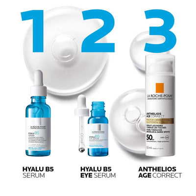 La Roche-Posay Replump and Hydrate Hyalu B5 Duo: Face Serum and Eye Cream Hyaluronic Acid Concentrated Care