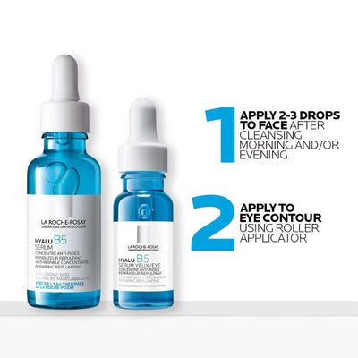 La Roche-Posay Replump and Hydrate Hyalu B5 Duo: Face Serum and Eye Cream Hyaluronic Acid Concentrated Care