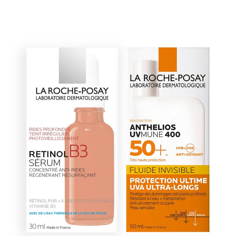 La Roche-Posay Anti-Wrinkle Correct + Protect Duo Set: Retinol Serum and SPF50+