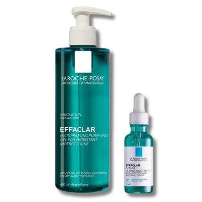 La Roche-Posay Breakout-Fighting Duo- High Strength: Effaclar Micro-Peeling Cleanser and Anti-Blemish Triple-Acid Serum