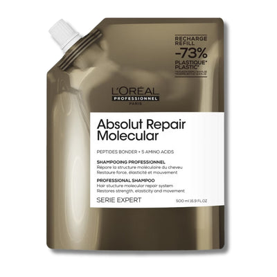 L'Oréal Professionnel Absolut Repair Molecular Shampoo Refill Pack 500ml for Damaged Hair