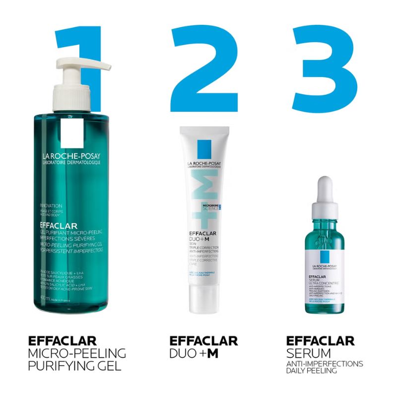 La Roche-Posay Breakout-Fighting Duo- High Strength: Effaclar Micro-Peeling Cleanser and Anti-Blemish Triple-Acid Serum