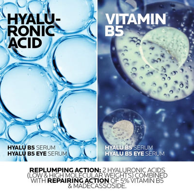 La Roche-Posay Replump and Hydrate Hyalu B5 Duo: Face Serum and Eye Cream Hyaluronic Acid Concentrated Care