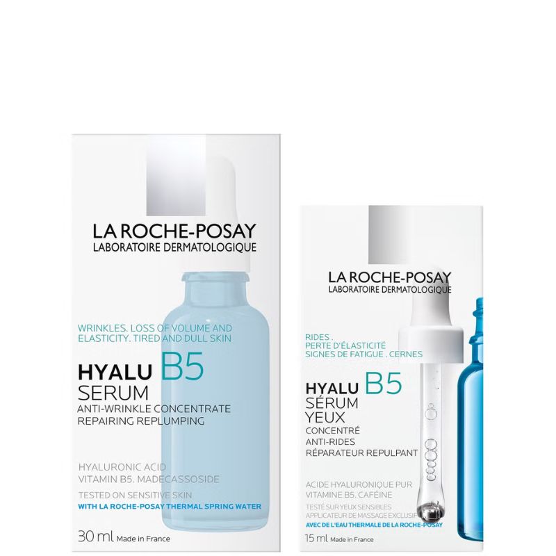 La Roche-Posay Replump and Hydrate Hyalu B5 Duo: Face Serum and Eye Cream Hyaluronic Acid Concentrated Care