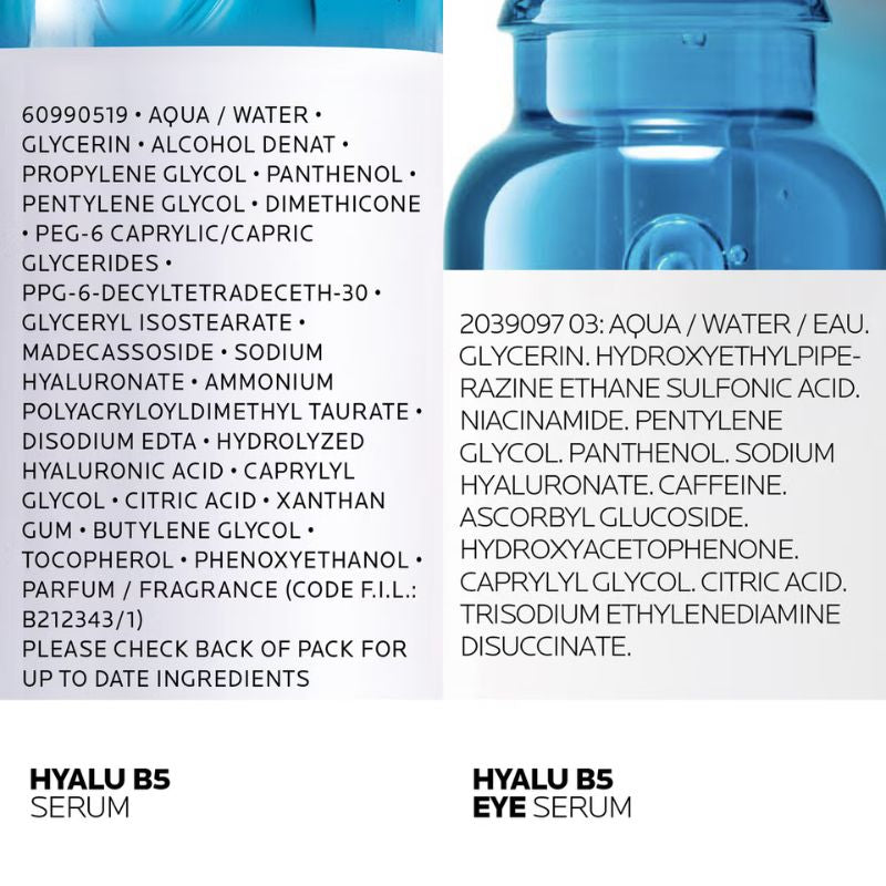 La Roche-Posay Replump and Hydrate Hyalu B5 Duo: Face Serum and Eye Cream Hyaluronic Acid Concentrated Care