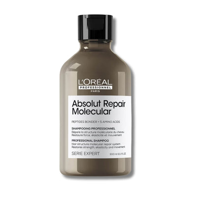 L'Oréal Professionnel Absolut Repair Molecular Shampoo 300ml & Rinse Off Serum 250ml Set for Damaged Hair