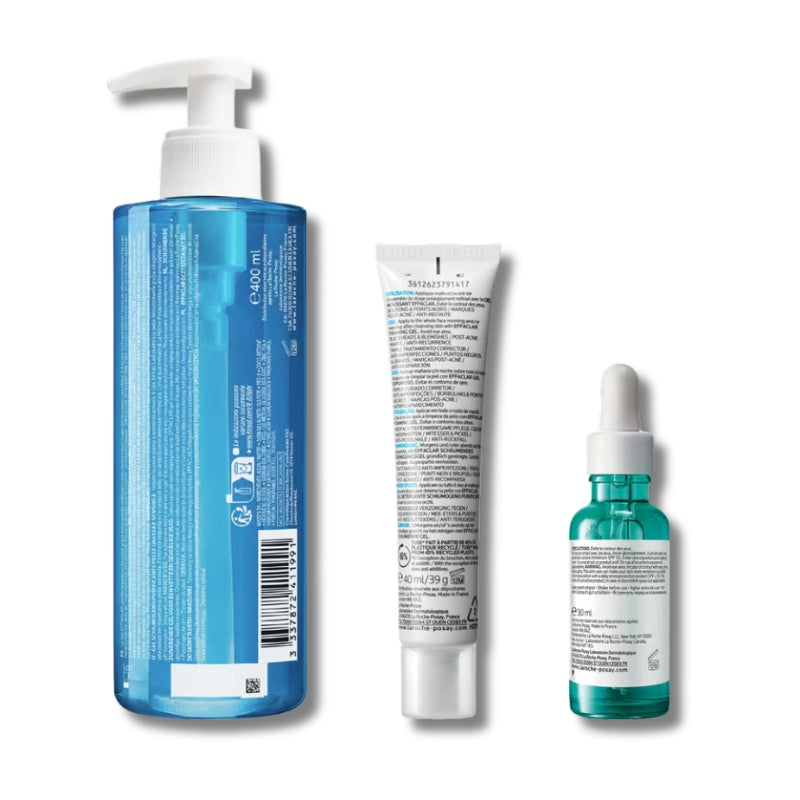 La Roche-Posay Breakout-Fighting Set- High Strength: Effaclar Cleanser, Serum and Corrective Care