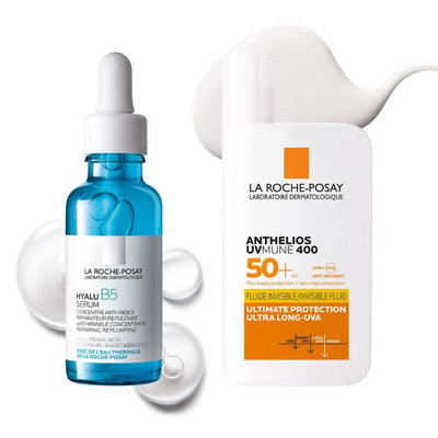 La Roche-Posay Daily Replump and Protect Set: Hyalu B5 Hyaluronic Acid Serum + SPF50+