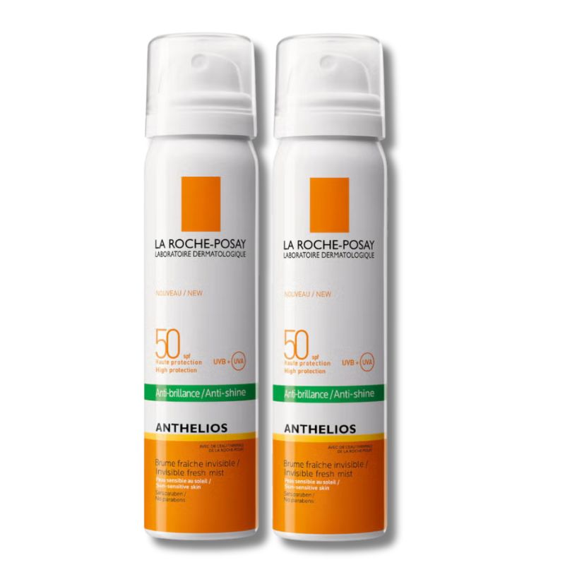 La Roche-Posay Anthelios Anti-Shine Sun Protection Invisible SPF50+ Face Mist 75ml Duo