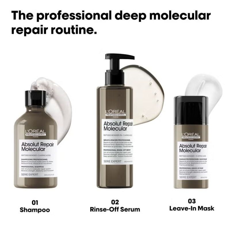 L’Oréal Professionnel Absolut Repair Molecular Shampoo 500ml and Refill Pack 500ml for damaged hair