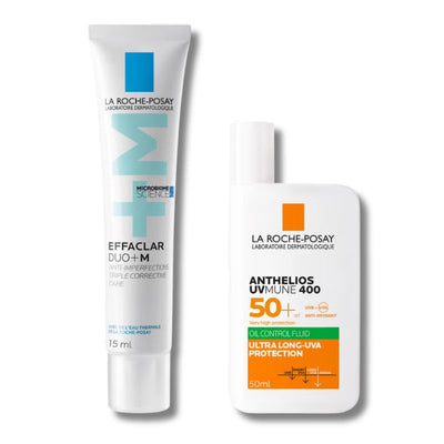 La Roche-Posay Breakout-Fighting Daily Defense Set: Effaclar Duo+M Corrective Care and SPF50+