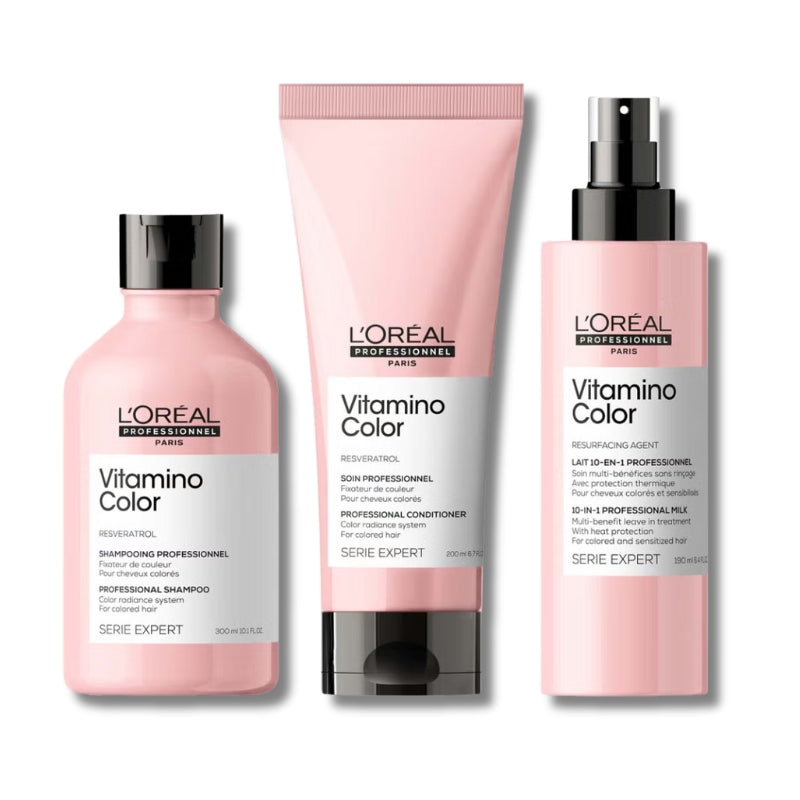 Vitamino Colour Shampoo & Conditioner & 10 in 1 Treatment Spray Bundle Set for Coloured Hair