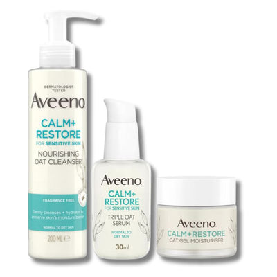 Aveeno Face Calm and Restore Morning Nourish Routine (Worth £36.48)