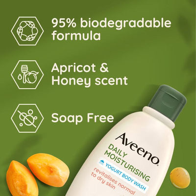 Aveeno Daily Moisturising Body Wash - Apricot and Honey 300ml