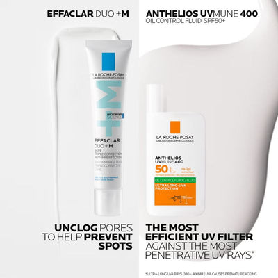 La Roche-Posay Breakout-Fighting Daily Defense Set: Effaclar Duo+M Corrective Care and SPF50+