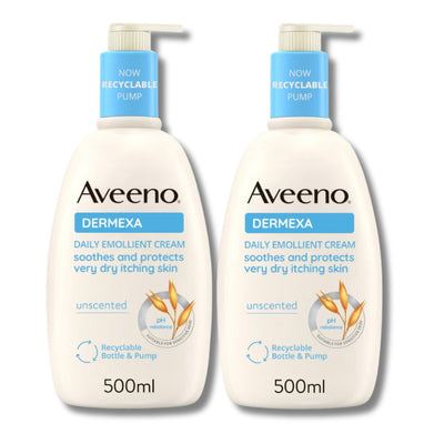 Aveeno Dermexa Cream Duo for Very Dry Itchy Skin 1L Mega Bundle