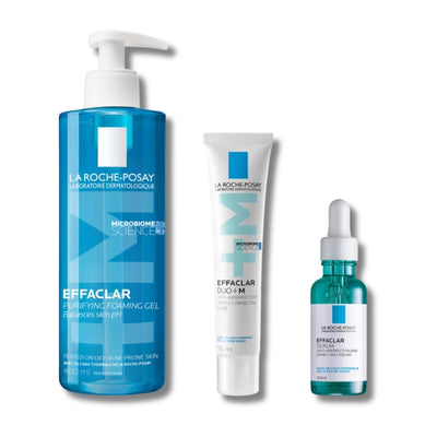 La Roche-Posay Breakout-Fighting Set- High Strength: Effaclar Cleanser, Serum and Corrective Care