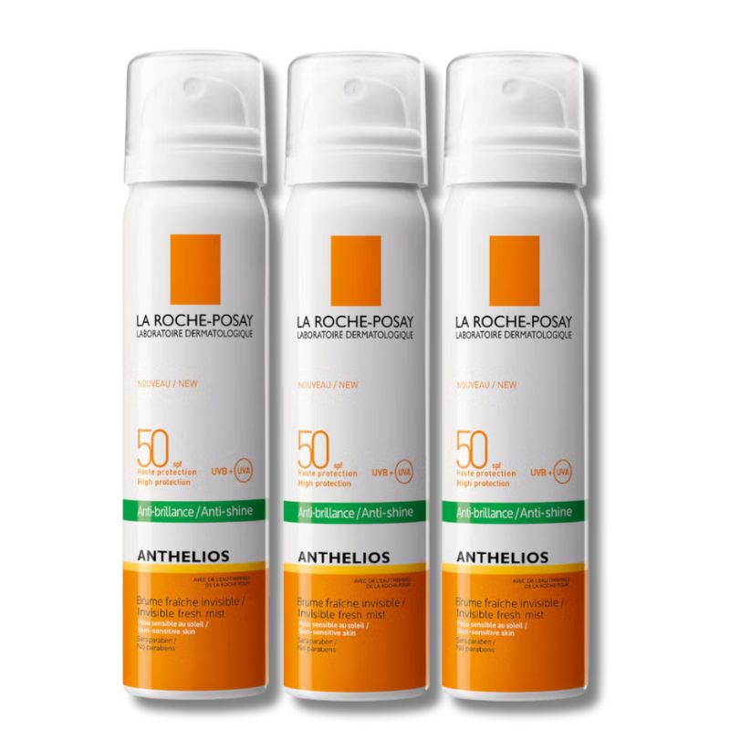 La Roche-Posay Anthelios Anti-Shine Sun Protection Invisible SPF50+ Face Mist 75ml Trio