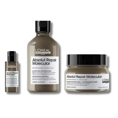 L'Oréal Professionnel Absolut Repair Molecular Shampoo Rinse off Hair Mask and Mini Rinse off Hair Serum